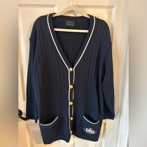 Bogner Navy Cardigan with Gold Accents